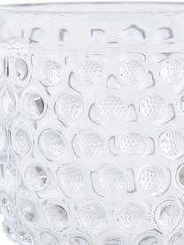 Waterglazen Perloa met structuurpatroon, 6 stuks, Glas, Transparant, Ø 9 x H 11 cm