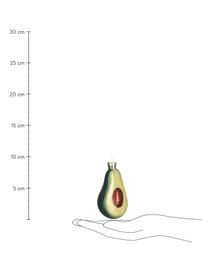 Baumanhänger Avocado H 10 cm, Glas, Grüntöne, Braun, B 5 x H 10 cm