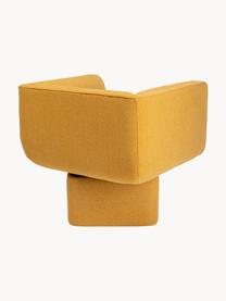 Drehbarer Loungesessel Focus, Bezug: 100 % Polyester, Gestell: Sperrholz, lackiert, Stoff Senfgelb, B 77 x T 74 cm