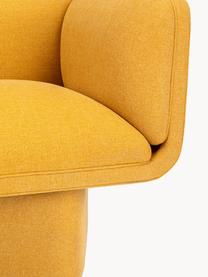 Poltrona lounge girevole Focus, Rivestimento: 100 % poliestere, Struttura: compensato, laccato, Tessuto giallo senape, Larg. 77 x Prof. 74 cm