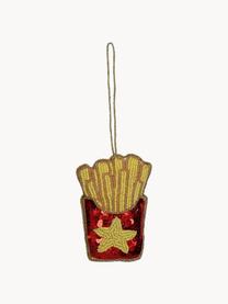 Ozdoba choinkowa French Fries, Koraliki, Żółty, czerwony, S 7 x W 10 cm