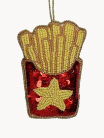 Décoration de sapin de Noël French Fries, Perles, Jaune, rouge, larg. 7 x haut. 10 cm