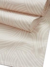Katoenen tafelloper Vida in beige met fijne lijnen, 100% katoen, Beige, 40 x 140 cm