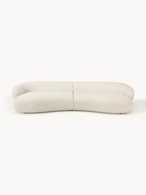 Pohovka z plyšového buklé Alba (4-miestna), Plyšová buklé lomená biela, Š 326 x H 112 cm