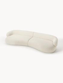 Pohovka z plyšového buklé Alba (4-miestna), Plyšová buklé lomená biela, Š 326 x H 112 cm