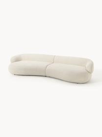 Divano 4 posti in teddy bouclé Alba, Rivestimento: 100% poliestere Il rivest, Struttura: legno massiccio di abete,, Piedini: plastica Questo prodotto , Teddy-bouclè bianco latte, Larg. 326 x Prof. 112 cm