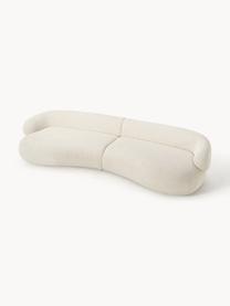 Divano 4 posti in teddy bouclé Alba, Rivestimento: 100% poliestere Il rivest, Struttura: legno massiccio di abete,, Piedini: plastica Questo prodotto , Teddy-bouclè bianco latte, Larg. 326 x Prof. 112 cm