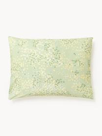 Taie d'oreiller en percale de coton Kiki, Vert clair, vert, jaune, larg. 50 x long. 70 cm