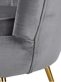 Samt-Sofa Oyster (2-Sitzer) in Grau mit Metall-Füssen, Bezug: Samt (Polyester) 20.000 S, Gestell: Massives Eukalyptusholz, , Samt Grau, B 131 x T 78 cm