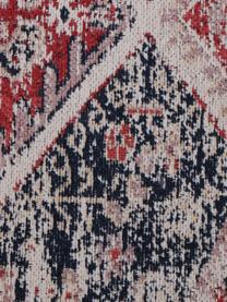 Tapis rond vintage chenille Toulouse, Tons rouges, tons bleus, imprimé, Ø 200 cm (taille L)