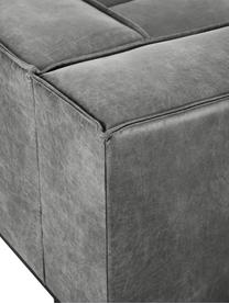 Sofa ze skóry z metalowymi nogami Abigail (2-osobowa), Tapicerka: 70% skóra, 30% poliester , Nogi: metal lakierowany, Ciemny szary, S 190 x G 95 cm