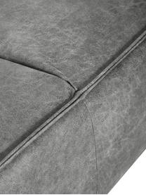 Leder-Sofa Abigail (2-Sitzer) in Dunkelgrau mit Metall-Füssen, Bezug: Lederfaserstoff (70% Lede, Beine: Metall, lackiert, Leder Dunkelgrau, B 190 x T 95 cm