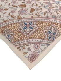 Federa arredo rosa cipria con motivo paisley Lilou, 100% cotone, Rosa cipria, beige, blu, Larg. 45 x Lung. 45 cm