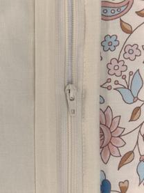 Katoenen kussenhoes Lilou met paisley patroon in oudroze, 100% katoen, Oudroze, beige, blauw, B 45 x L 45 cm