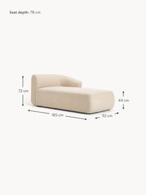 Diván modular Sofia, Tapizado: 100% polipropileno Alta r, Estructura: madera de abeto, tablero , Patas: plástico El material util, Tejido beige claro, An 185 x F 92 cm, chaise longue derecha