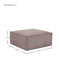 Puf ze sztruksu Lennon, Tapicerka: sztruks (92% poliester, 8, Stelaż: lite drewno sosnowe z cer, Nogi: tworzywo sztuczne, Taupe sztruks, S 88 x G 88 cm