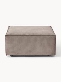 Pouf en velours côtelé Lennon, Velours côtelé taupe, larg. 88 x prof. 88 cm