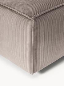 Reposapiés puf de pana Lennon, Tapizado: pana (92% poliéster, 8% p, Estructura: madera de pino maciza con, Patas: plástico Las patas están , Pana gris pardo, An 88 x F 88 cm