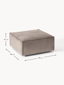 Sofa-Hocker Lennon aus Cord, Bezug: Cord (92 % Polyester, 8 %, Gestell: Massives Kiefernholz, Spe, Füße: Kunststoff Die Füße befin, Cord Taupe, B 88 x T 88 cm