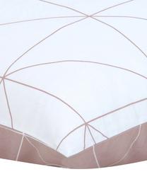 Baumwoll-Wendekissenbezug Marla mit grafischem Muster, 50 x 70 cm, Webart: Renforcé Fadendichte 144 , Mauve, Weiss, B 50 x L 70 cm