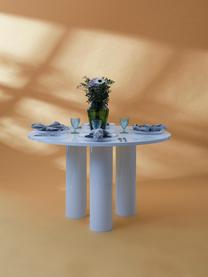 Table ronde blanc Colette, Ø 120 cm, MDF (panneau en fibres de bois à densité moyenne), enduit, Blanc, Ø 120 x haut. 72 cm