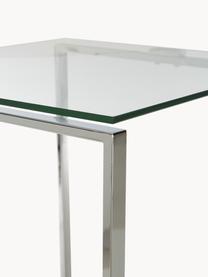 Beistelltisch Katrine mit Glasplatte, 3er-Set, Gestell: Stahl, verchromt, Tischplatte: Sicherheitsglas, Chromfarben, Transparent, Set mit verschiedenen Größen