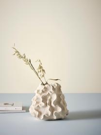 Handgefertigte Design Vase Iva, H 22 cm, Keramik, Off White, Ø 24 x H 22 cm