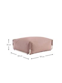 Pouf da esterno Square, Rivestimento: poliestere, polipropilene, Struttura: alluminio laccato, Rosa, Larg. 101 x Prof. 101 cm