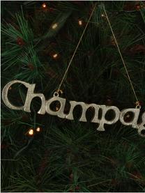 Weihnachtsbaumanhänger Champagne, Metallo rivestito, Dorato, Larg. 27 x Alt. 5 cm