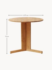 Okrągły stół do jadalni z drewna dębowego Trefoil, Ø 75 cm, Drewno dębowe, Drewno dębowe, Ø 75 cm