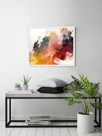 Ingelijste digitale print Abstract Colorful Oil Painting, Afbeelding: digitale print op papier,, Lijst: gelakt hout, Multicolour, 63 x 53 cm