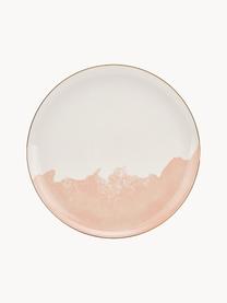 Porcelánový plytký tanier s abstraktným vzorom Rosie, 2 ks, Porcelán, Biela, bledoružová, Ø 26 x V 2 cm