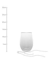 Dubbelwandige theeglazen Isolate, 2 stuks, Borosilicaatglas, dubbelwandig, Transparant, Ø 8 x H 13 cm