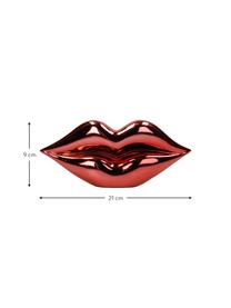 Dekorace Lips, Polyresin, Lesklá červená, Š 21 cm, V 9 cm