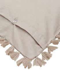 Poszewka na poduszkę z bawełny z chwostami Polly, 2 szt., Beżowy, S 40 x D 80 cm