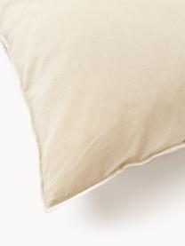 Taie d'oreiller en coton seersucker à carreaux Davey, Beige, blanc, larg. 50 x long. 70 cm