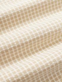 Taie d'oreiller en coton seersucker à carreaux Davey, Beige, blanc, larg. 50 x long. 70 cm