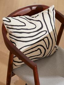 Poszewka na poduszkę Nomad, 100% bawełna, Kremowobiały, czarny, S 45 x D 45 cm