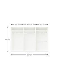 Armadio componibile ad ante girevoli Leon, larg. 300 cm, diverse varianti, Bianco, Interno Basic, larg. 300 x alt. 200 cm
