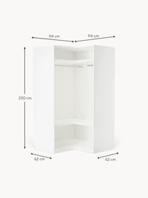 Modulární rohová šatní skříň Leon, šířka 115 cm, Bílá, Rohový modul, Š 115 cm x V 236 cm