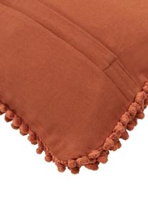 Federa arredo strutturata color rosso ruggine Indi, 100% cotone, Rosso ruggine, Larg. 30 x Lung. 50 cm