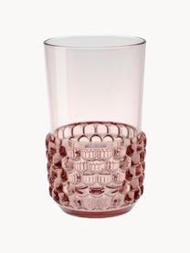 Bicchieri con motivo strutturato Jellies 4 pz, Plastica, Rosa chiaro, Ø 9 x Alt. 15 cm, 600 ml