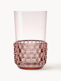 Verres à eau avec surface texturée Jellies, 4 pièces, Plastique, Rose pâle, Ø 9 x haut. 15 cm, 600 ml