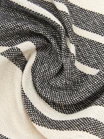 Pruhovaný pléd z recyklovaného polyesteru Lines, 100 % recyklovaný polyester, certifikát GRS, Čierna a biela, pruhovaná, Š 130 x D 170 cm