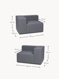 Zewnętrzna sofa modułowa Simon (3-osobowa), Tapicerka: 88% poliester, 12% poliet, Stelaż: płyta sitodrukowa wodoodp, Ciemny szary, S 210 x G 105 cm