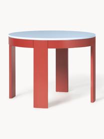 Kulatý rozkládací jídelní stůl Samos, Světle modrá, červená, Š 100/140 cm, H 100 cm