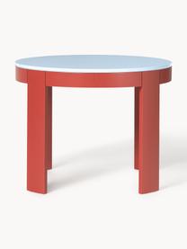 Mesa de comedor extensible Samos, 100-140 x 75 cm, Tablero: tablero de fibras de dens, Patas: madera de haya maciza Est, Azul claro, rojo, An 100/140 x F 100 cm