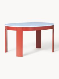 Table extensible Samos, 100 - 140 x 75 cm, Bleu clair, rouge, larg. 100 - 140 x prof. 100 cm