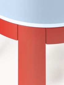 Table extensible Samos, 100 - 140 x 75 cm, Bleu clair, rouge, larg. 100 - 140 x prof. 100 cm