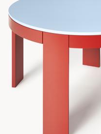 Table extensible Samos, 100 - 140 x 75 cm, Bleu clair, rouge, larg. 100 - 140 x prof. 100 cm